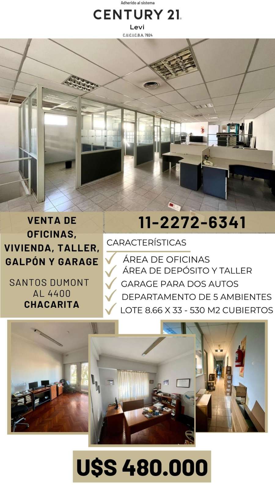 Galpone en Venta en Chacarita, · 2 cocheras · 286 m² de lote - Imagen 1