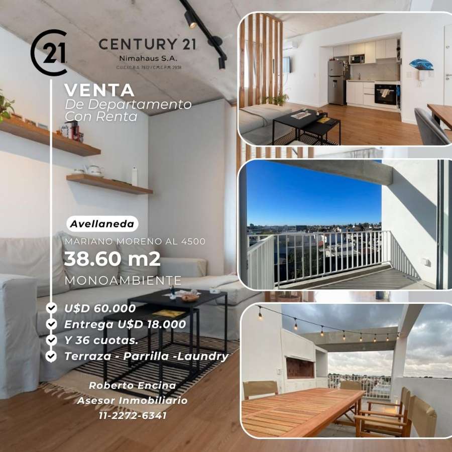 Departamento en Avellaneda para en Venta · 1 dorm · 1 ambientes · 38 m² de lote - Imagen 1