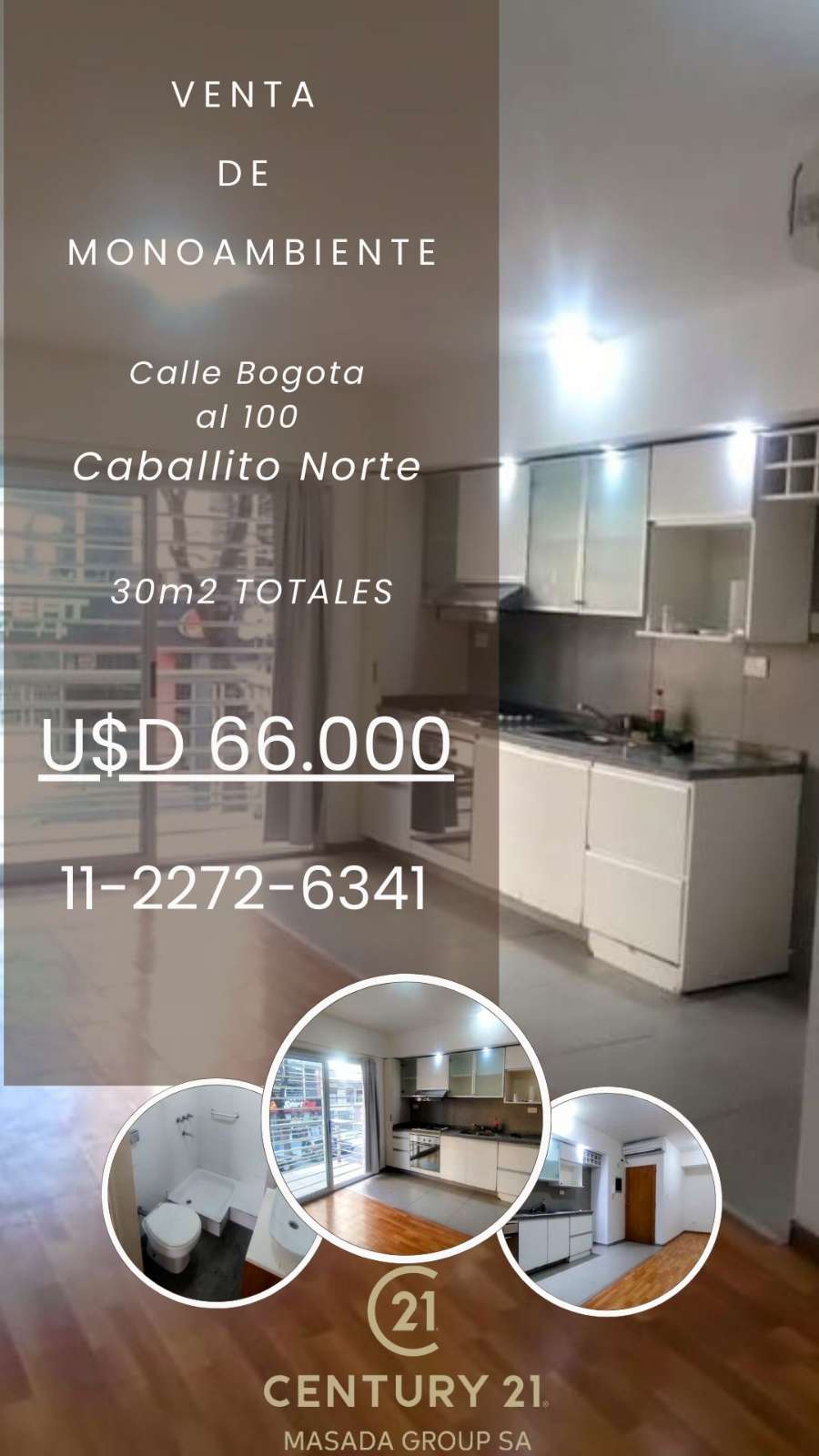 Excelente Departamento en Caballito en Venta · 1 dorm · 1 ambientes · 30 m² de lote - Imagen 1