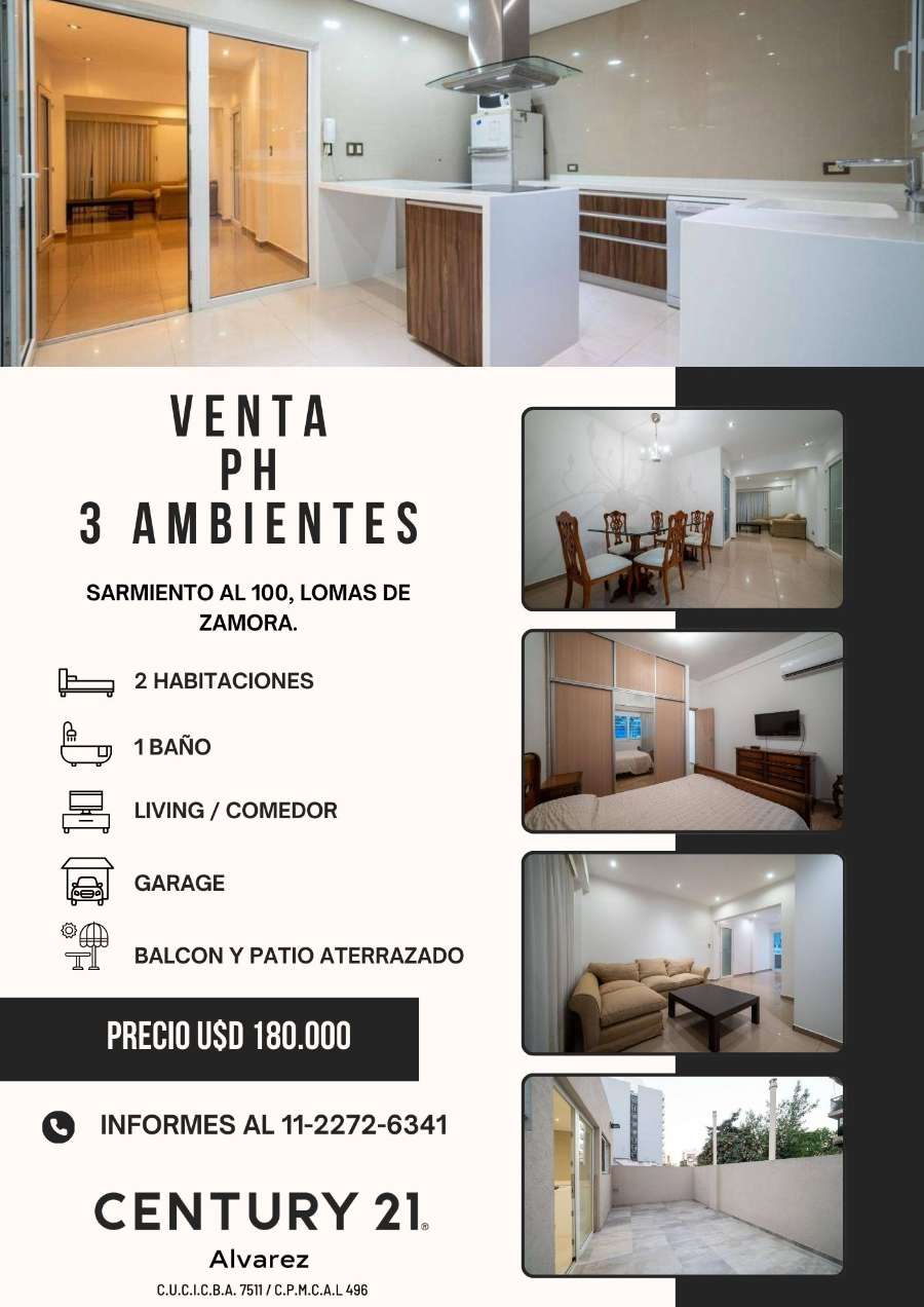 Casa en Venta en Lomas de Zamora, · 2 dorm · 3 ambientes · cochera · 132 m² de lote - Imagen 1