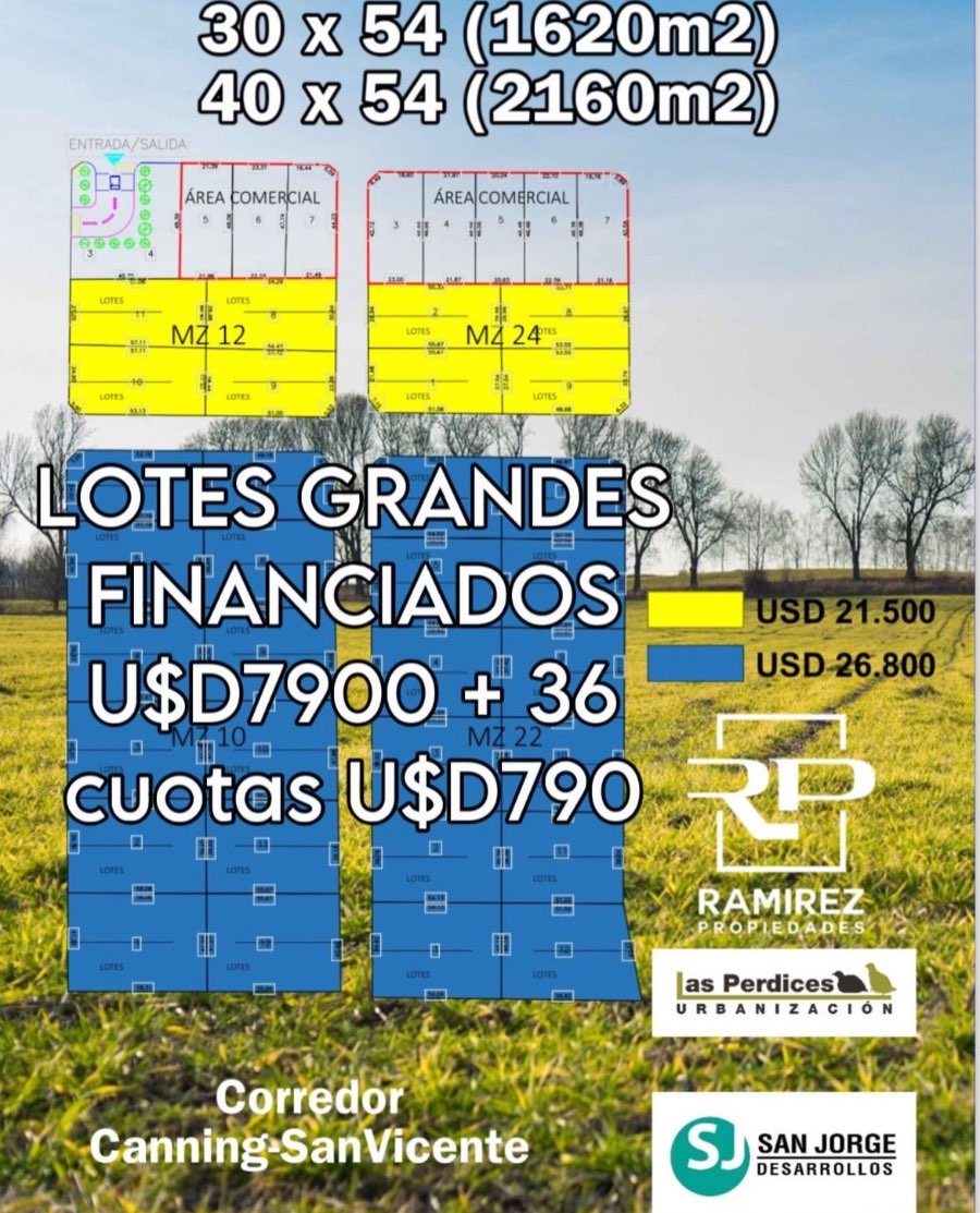 Tu próximo Terreno en Venta en San Vicente · frente 42,5 m · largo 20 m · 850 m² de lote · barrio con seguridad - Imagen 4