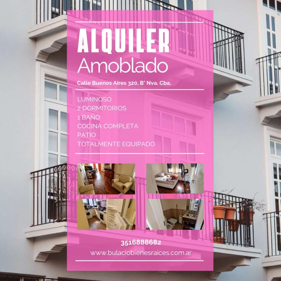 Departamento disponible para la en Alquiler en Córdoba · 2 dorm · 3 ambientes · 65 m² de lote - Imagen 1