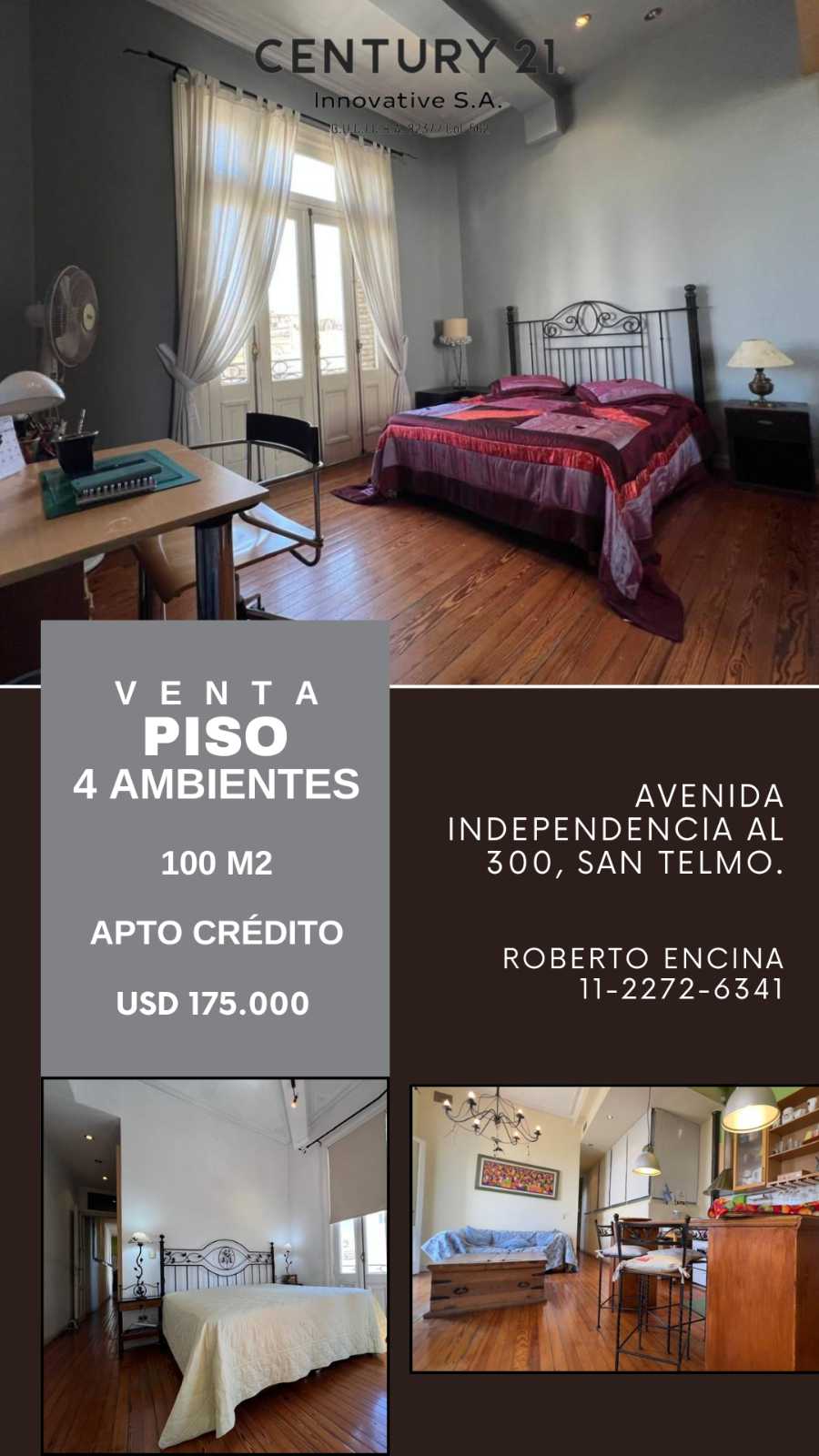 Tu próximo Departamento en Venta en San Telmo · 3 dorm · 4 ambientes · 100 m² de lote - Imagen 1