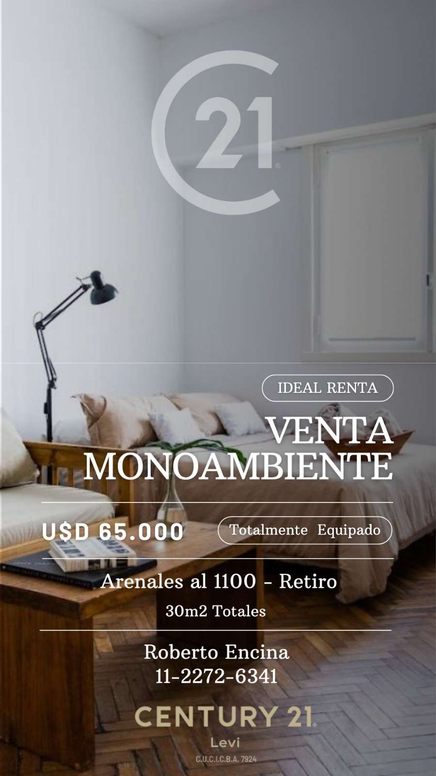 Departamento en Venta en Retiro, · 1 dorm · 1 ambientes · 30 m² de lote - Imagen 1