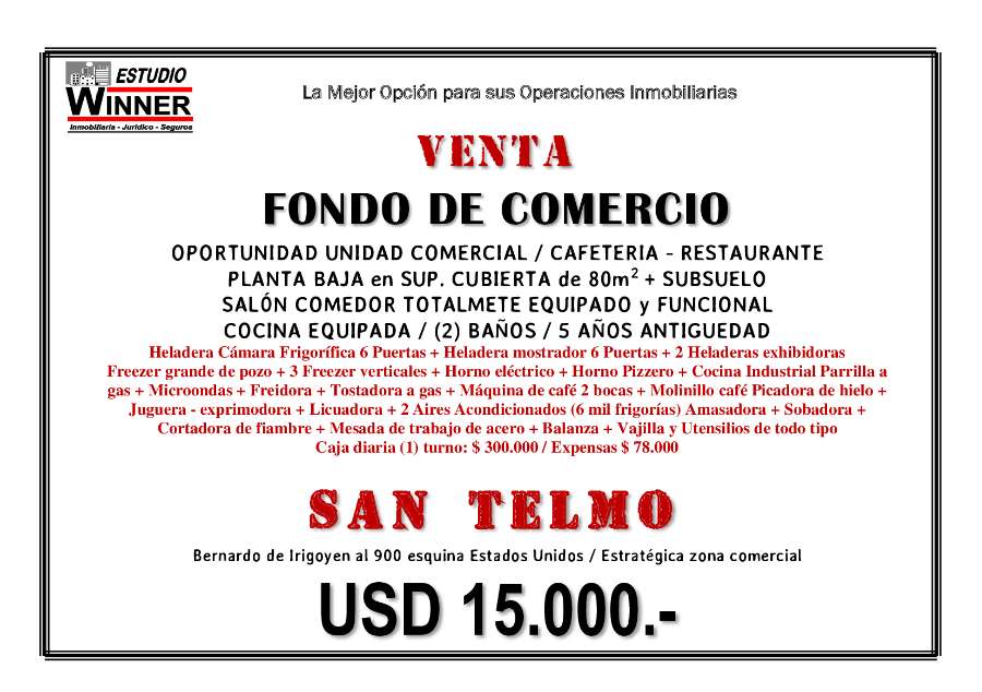 Fondo de comercio en Venta Bernardo De Irigoyen 900, San Telmo - Imagen 1