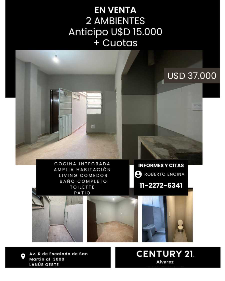 Departamento en Venta en Lanus · 1 dorm · 2 ambientes · 50 m² de lote - Imagen 1