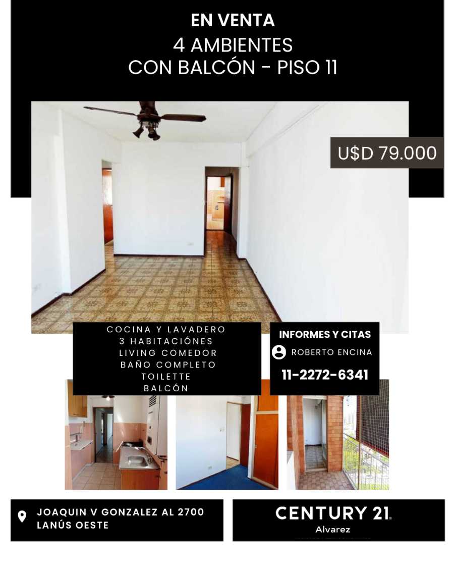 Departamento disponible para la en Venta en Lanus · 3 dorm · 4 ambientes · 70 m² de lote - Imagen 1
