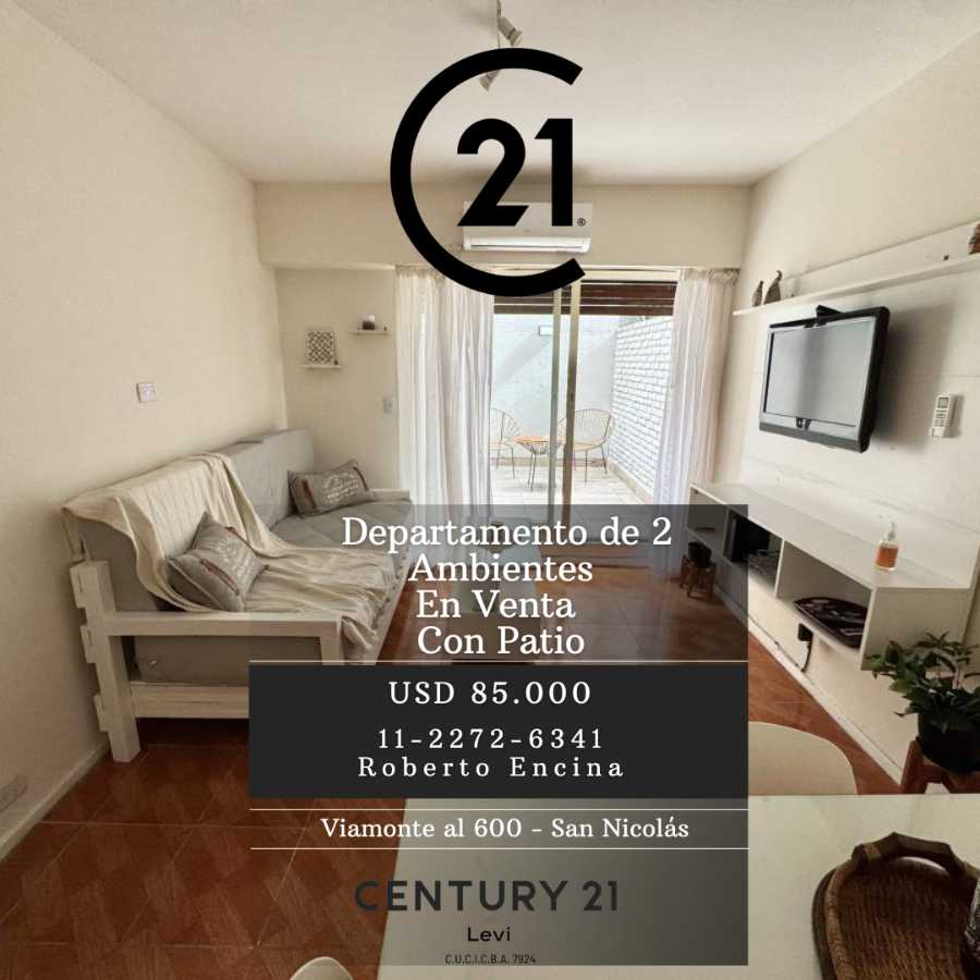 Departamento en San Nicolás para en Venta · 1 dorm · 2 ambientes · 50 m² de lote - Imagen 1