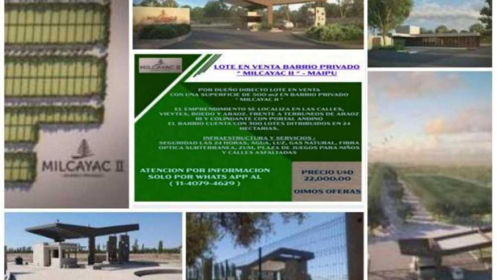 Terreno disponible en Maipu · frente 1.530 m · largo 3.268 m · 500 m² de lote · barrio privado - Imagen 1