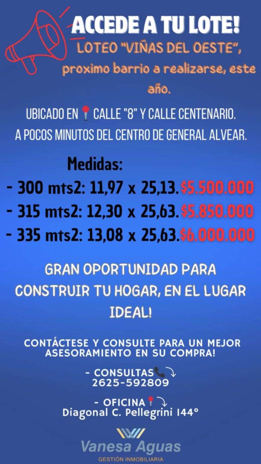 Lote en Venta Calle 8  Y Calle Centenario, Alvear Oeste, General Alvear - Imagen 1