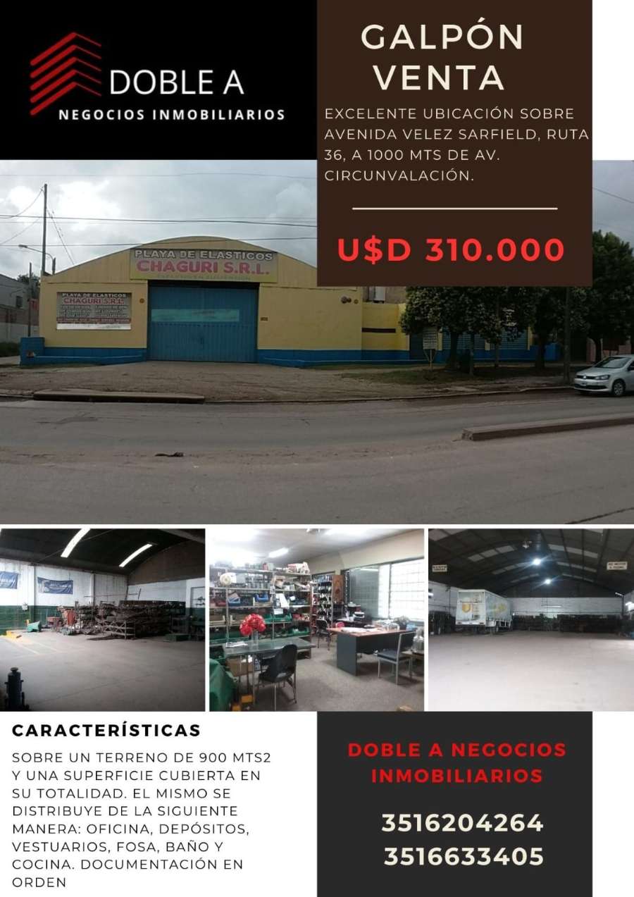 Galpón en Venta Av Velez Sarfield Ruta 36 A 1000 Mts De Circunvalacion, Córdoba - Imagen 1