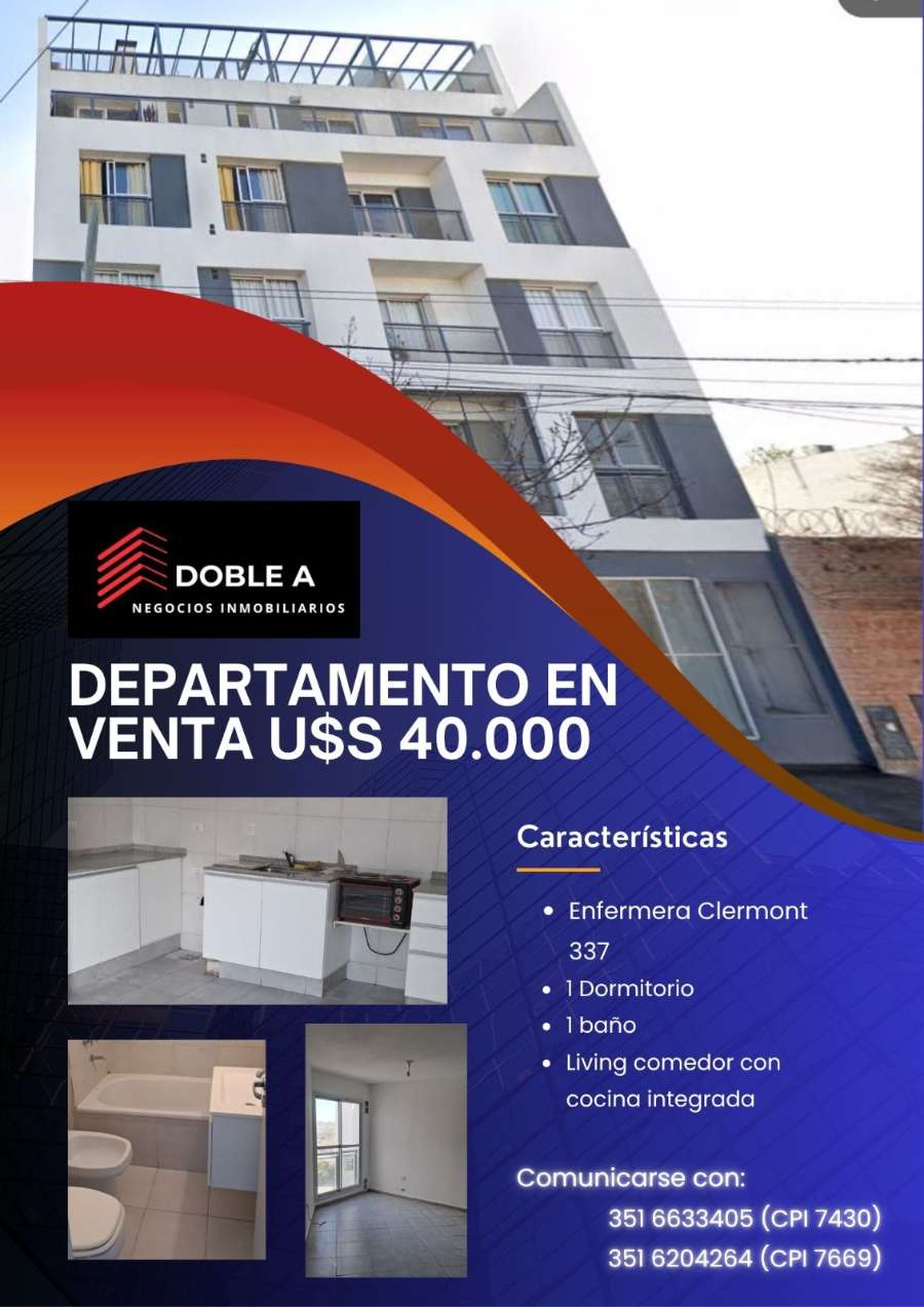 En Córdoba, Departamento en Venta · 1 dorm · 3 ambientes - Imagen 1