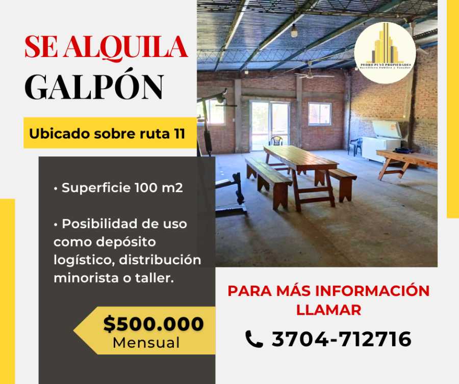 Oportunidad: Galpone en Alquiler en Formosa · 100 m² de lote - Imagen 1