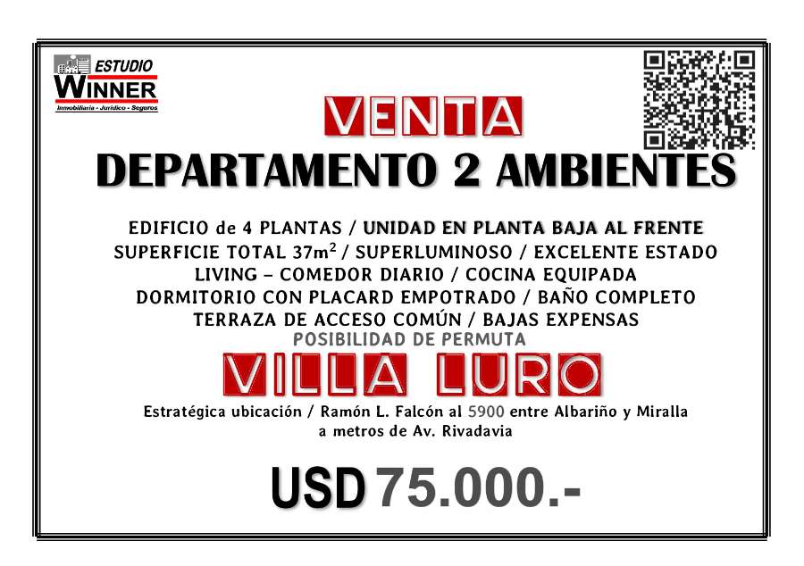 Dpto Estandar en Venta Ramon L. Falcon 5935, Villa Luro - Imagen 1