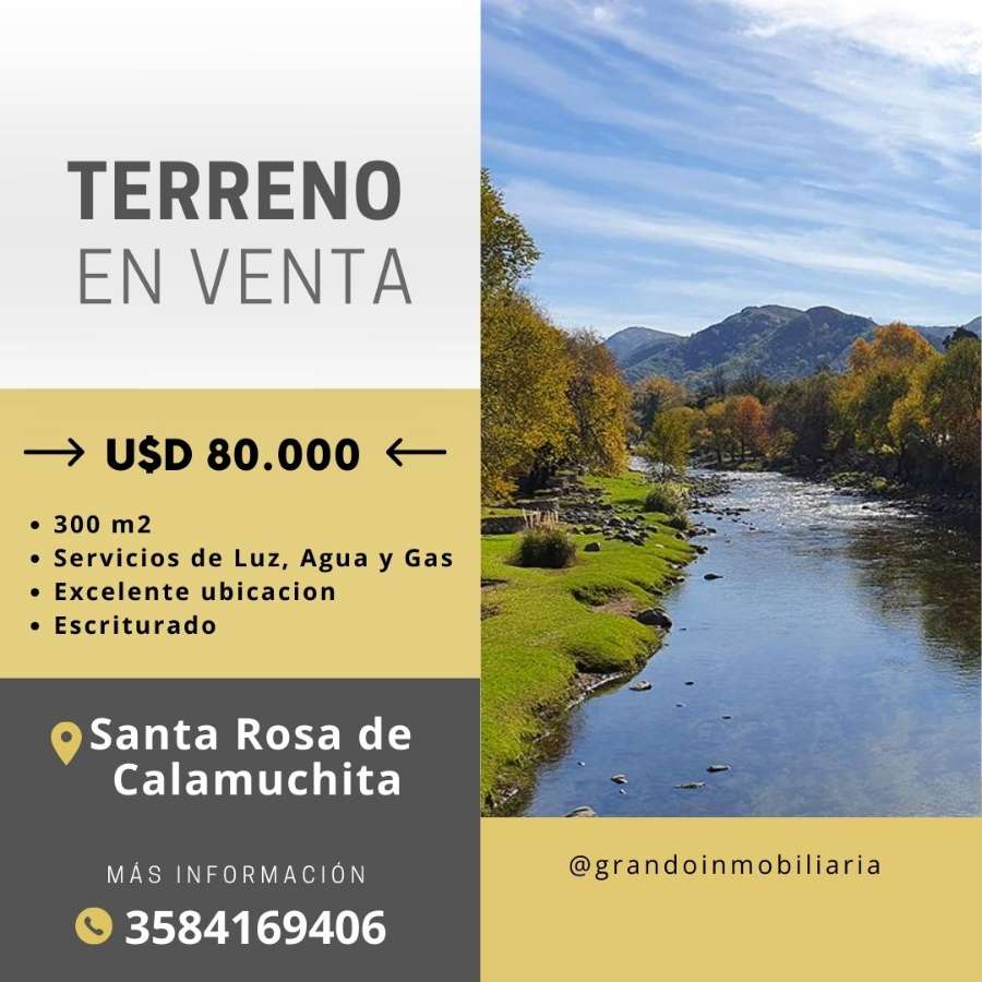 Terreno único en Santa Rosa de Calamuchita en Venta - Imagen 1