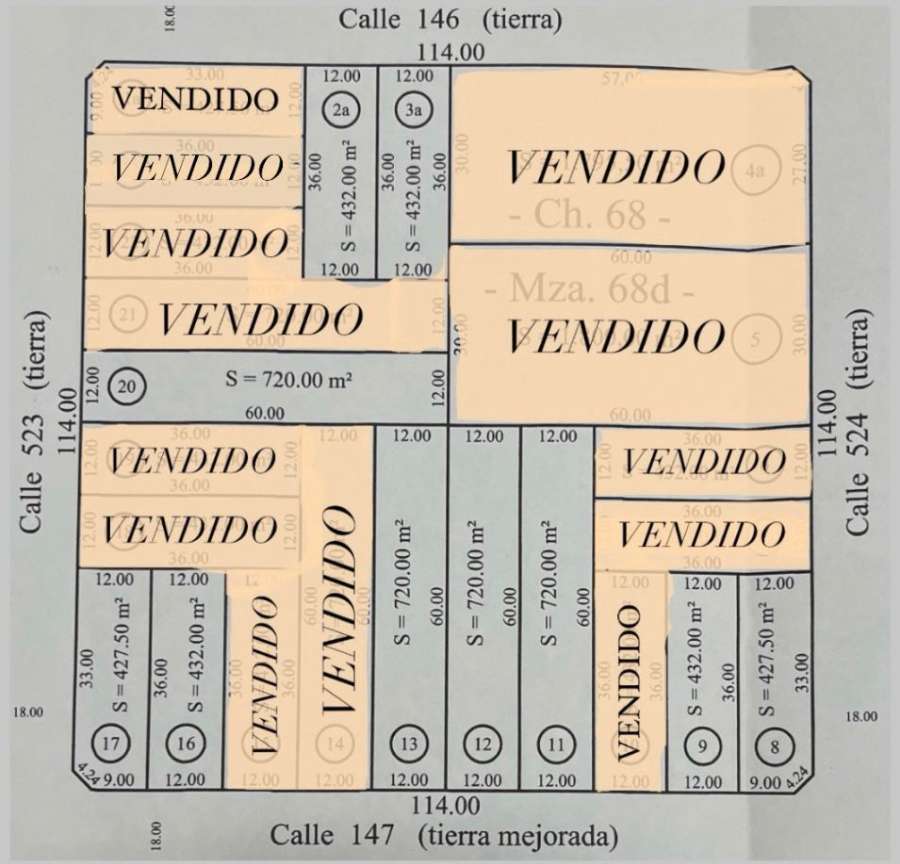 Terreno en La Plata: en Venta · frente 36 m · largo 12 m · 432 m² de lote · barrio privado - Imagen 1