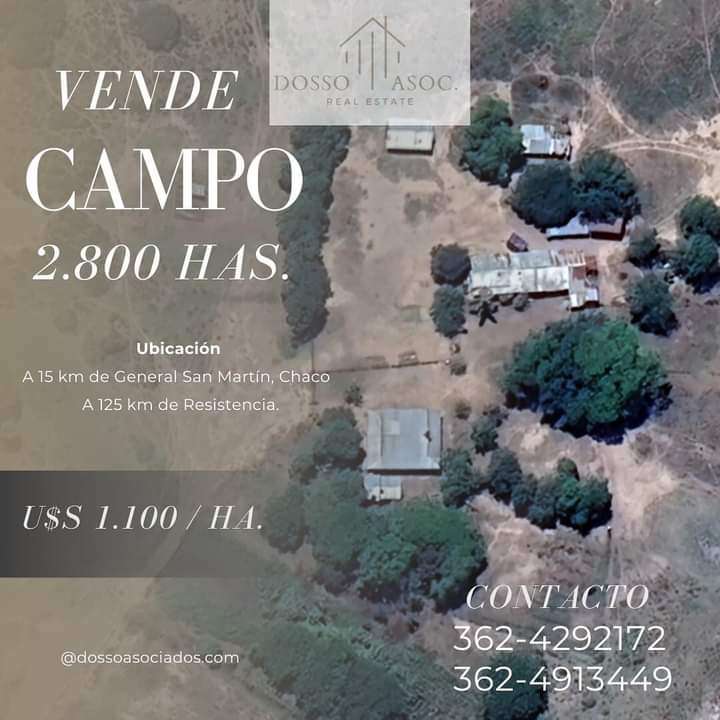 Campo en Venta en Resistencia, · 2.800 ha - Imagen 1