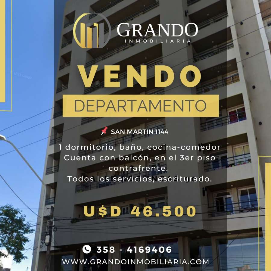 Departamento en Venta en Río Cuarto, · 1 dorm - Imagen 1