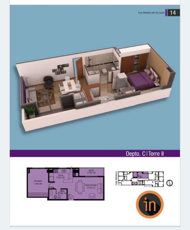Departamento único en Río Cuarto en Venta · 1 dorm - Imagen 1