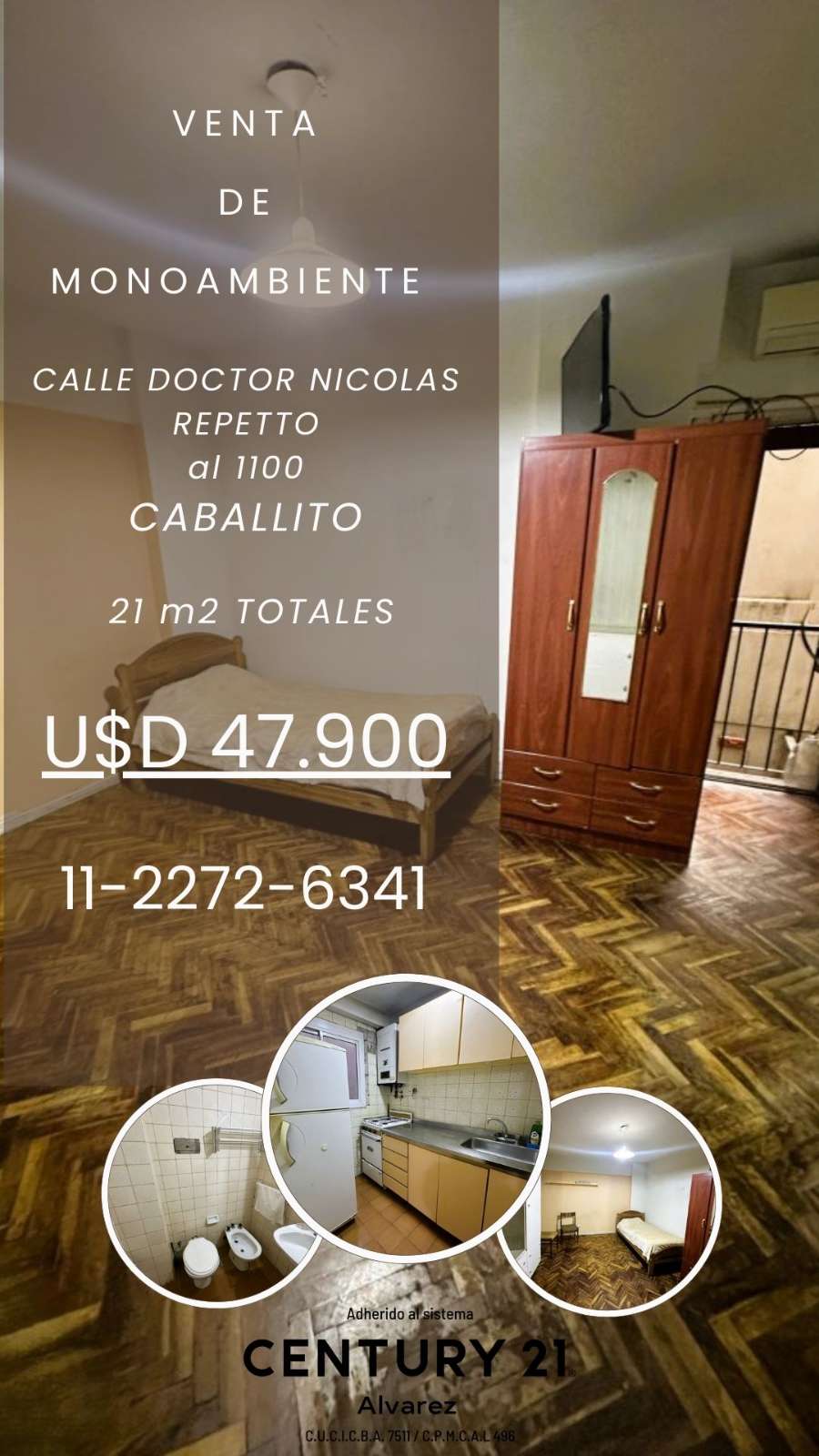 Departamento en Caballito: en Venta · 1 dorm · 1 ambientes · 25 m² de lote - Imagen 1