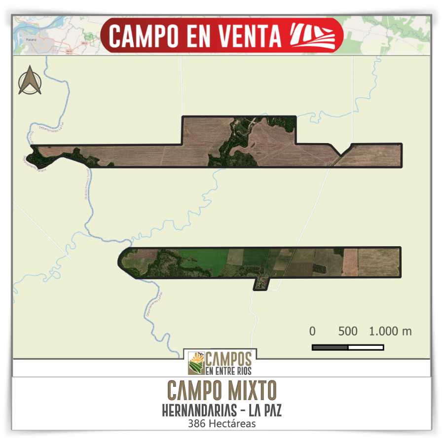 Tu próximo Campo en Venta en Villa Hernandarias · 386 ha - Imagen 1