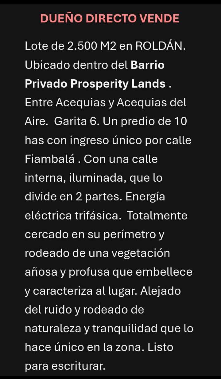 Terreno  Roldan - Imagen