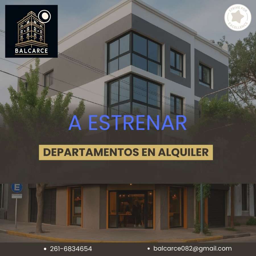 Departamento único en Godoy Cruz en Alquiler · dueño directo · 1 dorm · cochera · 55 m² de lote - Imagen 1